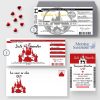 faire-part mariage Disney château Billet mickey Minnie