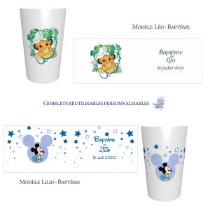 Gobelets réutilisables personnalisables
