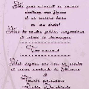 Les menus recto-verso