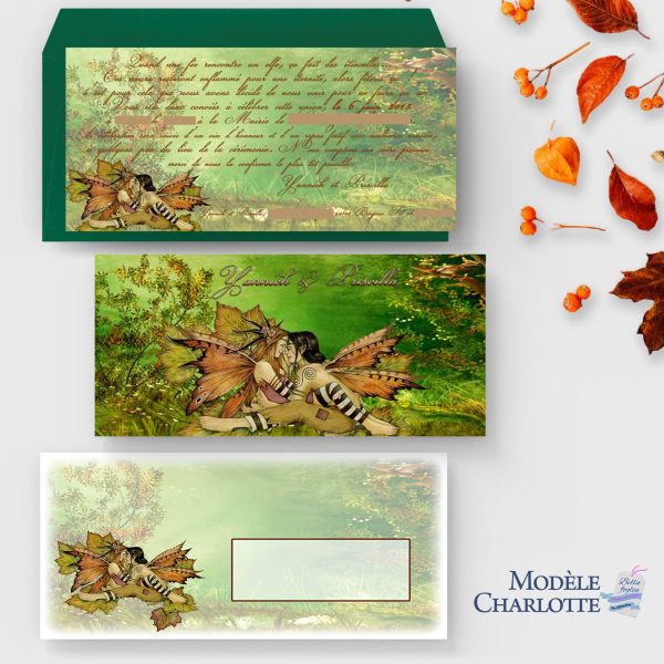 faire-part mariage elfes automne