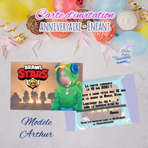 Carte d’invitation anniversaire brawl star
