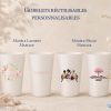 Gobelets réutilisables personnalisables couronne fleurs disney mariage