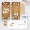faire-part mariage bois banniere fleur dentelle