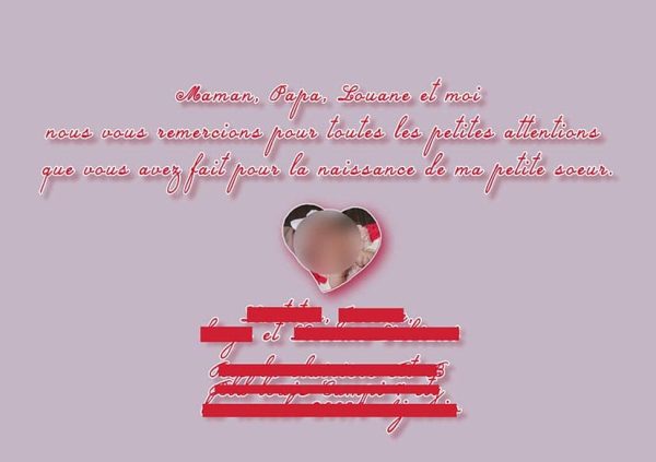 Faire-part naissance rose arbre coeur coccinelle