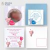 Faire-part de naissance Kassy rose ou bleu – Thème chaton avec photo & carton Merci