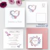 faire-part mariage rose plume pastel