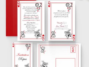 faire-part mariage alice au pays des merveilles disney