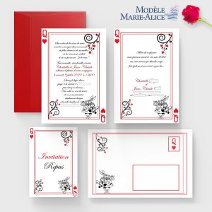 faire-part mariage alice au pays des merveilles disney