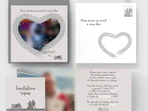 faire-part mariage couple moto sportive romantique