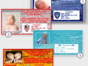 faire-part naissance foot football ballon Bastia Lens Marseille Ajaccio
