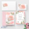 faire-part mariage rose fleurs romantique multicartes