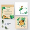 Faire-part baptême Roi Lion Léo | Jungle safari personnalisé