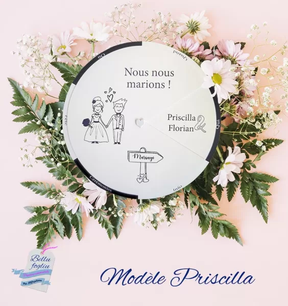 faire-part mariage rond original humoristique couple