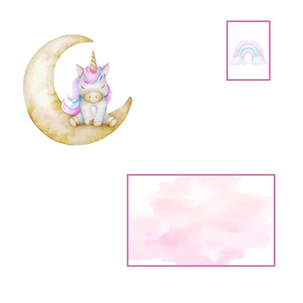 Enveloppe pour Faire-part baptême licorne Aurore | Invitation pastel fille