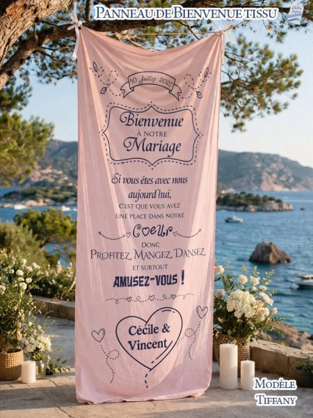 Panneaux de Bienvenue en Tissu Personnalisés