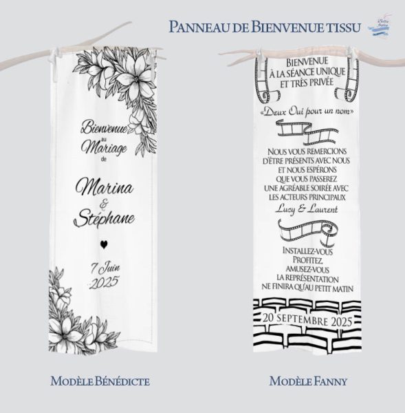Panneaux de Bienvenue en Tissu Personnalisés