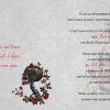Faire-part de mariage modèle Sam thème gothique romantique chic, poétique, élégant et mystérieux, romantisme sombre et élégance baroque, roses rouges et la tête de mort stylisée, Corse, Ajaccio, papeterie événementielle