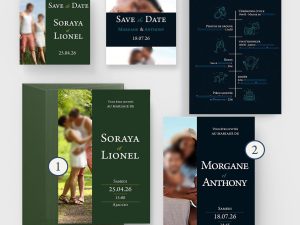 Faire-part mariage Soraya minimaliste avec photo | Moderne chic