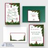 Faire-part de mariage Thème Noël Hiver – Sapin & Houx Rouge Bordeaux | Modèle Anastasia